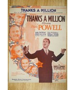 Vintage Sheet Music Thanks A Million Dick Powell Fred Allen Ann Dvorak 1935 - £8.56 GBP