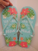 Flip Flops Size 11/12 XL &quot;Summer State of Mind&quot; Theme Unisex Beach Thongs NEW - £7.08 GBP