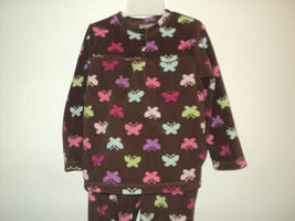 Jumping Beans Girls Butterfly Top 3T, Bottoms 2T Brown w/ Butterflies Velour Set - £8.01 GBP