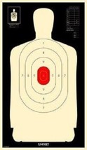 B34 Silhouette Targets - Reverse With Red Center Targets, Pack of 100 - £28.00 GBP