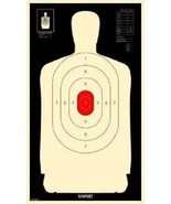 B34 Silhouette Targets - Reverse With Red Center Targets, Pack of 100 - £28.20 GBP