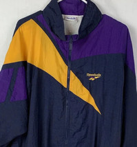 Vintage Reebok Windbreaker Jacket Embroidered Logo Full Zip Mens XL 90s - $49.99