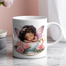 Sleeping Fairy Mug with Roses – Pink Teacup Ceramic Gift, 11oz or 15oz - $15.83+