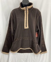 NWT Outback Trading Company Sz XL Kate Henley 1/4 zip Embroidered Sleeve... - £33.53 GBP