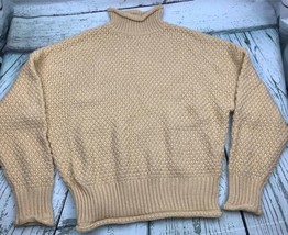 Womens Cropped Turtleneck Sweater Lantern Sleeve Ribbed Knit Pullover Sw... - $28.49