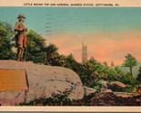 Little round Top and General Warren Statue Gettysburg PA Postcard PC512 - $4.99