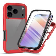 Case for iPhone 17 (Color: Red) Built-in Screen Protector Clear Hard Sil... - $46.00
