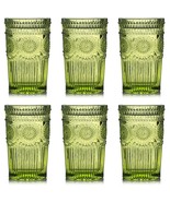 12 Oz Drinking Glasses Glassware Vintage Tumblers Highball Water Green S... - £47.01 GBP