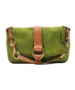 Coach Parker Soho Nubuck Shoulder Bag Green Suede Tan Accents #8A57 Vtg ... - €255,31 EUR