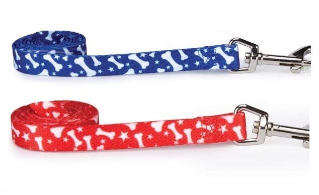 Pooch Patterns Dog Leads Classic Bone Leash Design - Choose Red or Blue ... - $15.73+