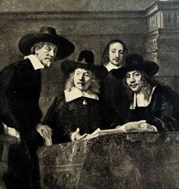 Rembrandt 1944 The Staalmeesters Dutch Gravure Phaidon Pilgrims Art Print DWU9 - £52.74 GBP