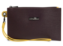 Longchamp Roseau Leather Phone Flat Zipped Wristlet ~NIP~ AUBERGINE - £98.69 GBP
