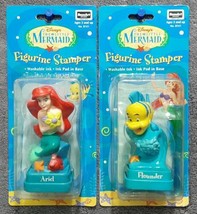 Disney RoseArt Little Mermaid Flounder Figurine Stamper Complete Set New in Pack - £15.73 GBP