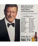 1970 John Wayne Budweiser Television Special Beer Advertisement NBC TV D... - $49.99