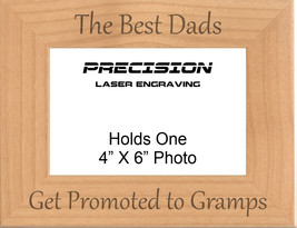 The Best Dads Get Promoted to Gramps Engraved Wood Picture Frame - New Grandpa - £19.10 GBP+