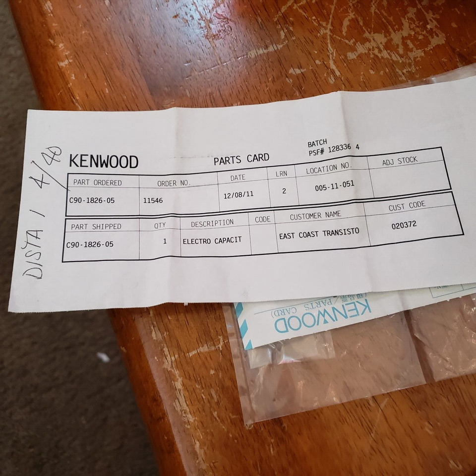 NEW OEM Kenwood Radio JVC Ge711 Capacitor .047F / 5.5Ww Electronic # C90... - $18.23