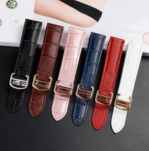 16/18/20mm Genuine Leather Strap fit for Cartier Tank Solo Watch Folding... - $18.08+