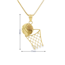 10K Gold Basketball &amp; Net Charm - £115.89 GBP