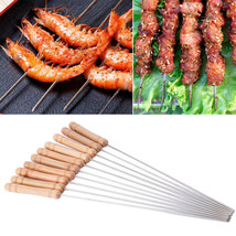 12 PC Stainless Steel Metal Barbeque Skewer Needle BBQ Kebab Stick Utens... - $19.94