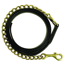 Gatsby Premium Leather Lead with 30&quot; Brass Chain - £42.79 GBP