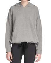 DKNY Womens Activewear French Terry Velvet Tie Hoodie Size Large,Heather Grey - £47.19 GBP