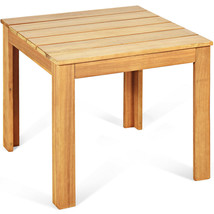 Wooden Square Patio Coffee Bistro Table-Natural - Color: Natural - $110.99