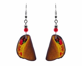 Taco Mexican Food Graphic Dangle Earrings - Womens Fashion Handmade Jewelry Cuis - £11.83 GBP