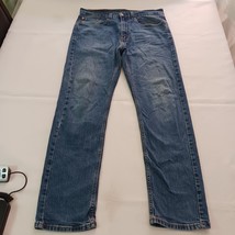 Levi's 505 Straight Regular Fit Men's Blue Denim Cotton Jeans Size (34×32) image 13