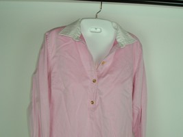 C Wonder Pink &quot;Shrunken Boy Fit&quot; Pop-Over Shirt Long Sleeve Size S - £15.81 GBP