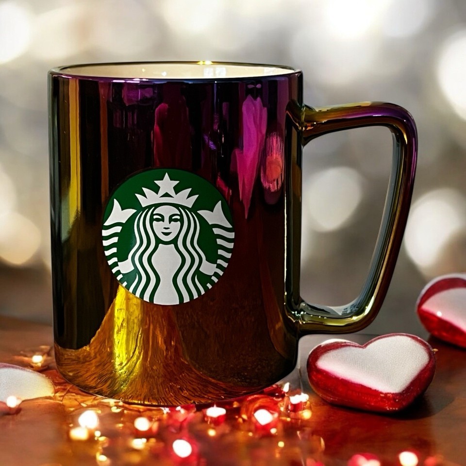 Starbucks 2022 11 OZ Iridescent Holographic Oil Slick Ceramic Coffee Mug... - $19.99