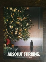 Vintage 1994 Absolut Vodka Stirring Christmas Full Page Original Color A... - $5.98