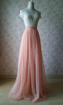 Coral Pink Maxi Tulle Skirt Outfit Wedding Bridesmaid Custom Size Tulle Skirt image 4