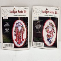 2 Cross My Heart Antique Santa Ornament Kits Cross Stitch #CSK-283 &amp; CSK-284 - £7.61 GBP