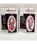 2 Cross My Heart Antique Santa Ornament Kits Cross Stitch #CSK-283 &amp; CSK... - $9.74