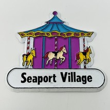 Vintage Seaport Village Carousel Fridge Magnet San Diego California Rubber - £9.98 GBP
