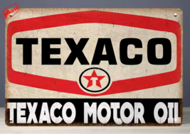 Texaco Motor Oil Vintage Novelty Metal Sign 12&quot; x 8&quot; Wall Art - £7.06 GBP