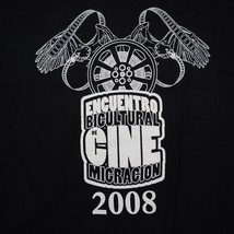 Yazbek Shirt Mens L Black Encuentro Bicultural De Cine Migracion 2008 Ca... - $18.69