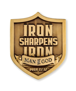 Iron Sharpens Iron Challenge Coin – Brotherhood. Strength. Faith. - $19.99