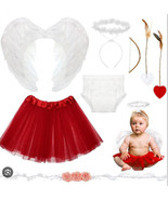 Infant 3-6 Months Valentine&#39;s Cupid 6 Pc Costume Kit Wings Bow Arrow - £9.56 GBP