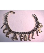 Vintage ICE FOLLIES Charm Bracelet With Letters Charms - $56.93