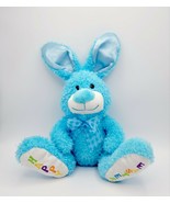 Dan Dee Happy Easter 11&quot; Blue Bunny Rabbit Plush Stuffed Toy w Blue Chec... - £10.35 GBP