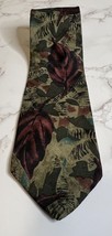 Vtg Harve Benard Holtzman 100% Silk Men&#39;s Tie Suit Green Red Floral Pattern A5 - £7.28 GBP
