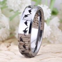 Bird Duck Hunting Outdoor Ring Silver Tone Color Tungsten Carbide Ring Wedding B - £28.43 GBP