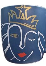 (1) Starbucks 2016 Mermaid Siren Logo Blue Gold Crown Coffee Cup Mug 14 oz - $28.49