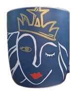 (1) Starbucks 2016 Mermaid Siren Logo Blue Gold Crown Coffee Cup Mug 14 oz - $28.49