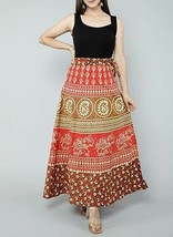 Women Wrap skirt Jaipur Cotton Party Maxi 38&quot;(Free Size upto 46&quot;-XXXL) T... - $31.99