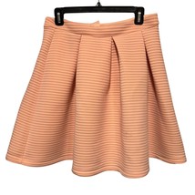 Versona Peach Textured Flair Pleated Lined Stretch Skater Skirt - $25.00