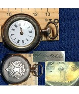 Antique Pocket Watch Gallone 0,800 Silver case gold wash 10 Rubis Eden n... - £40.35 GBP