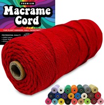 3mm Macrame Cord 3mm Thick Cords for Macrame Yarn 100 Cotton Colored Macrame Rop - £27.85 GBP