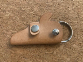 Vintage Keychain HUNTER HOLSTERS Leather Key Fob Ring - $9.41